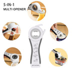Latest Jar Opener Bottle Opener for Weak Hands, 6 in 1 Multi Function Can Opener Bottle Opener Kit with Silicone Handle Easy to Use for Children, Elderly and Arthritis Sufferers(JAR-White3.0)