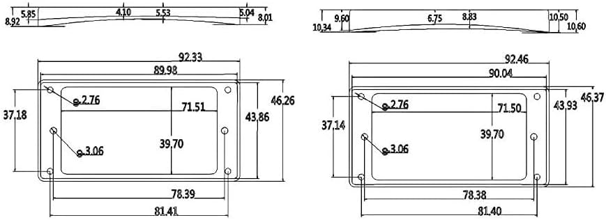 Guyker Curved Bottom Metal Humbucker Pickup Mounting Ring Set - Bridge and Neck Pickups Cover Frame Replacement Compatible with Les Paul LP Style Electric Guitar or Precision Bass(2PCS, Chrome)