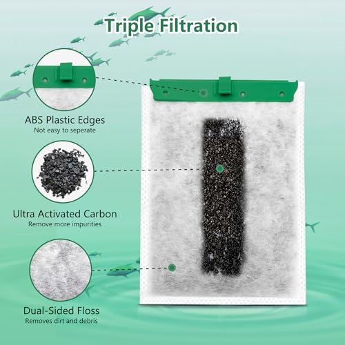 6 Pack Aquarium Filter Cartridge Compatible with Whisper Power Filters,Medium Replacement Filter Cartridges Bio-Bag for 10i/PF10/IQ10