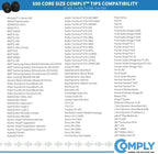 Comply 500 Core Series | Memory Foam Replacement IEM Ear Tips for KZ, Moondrop, FiiO Sennheiser & More | Superior Noise Isolation, Ultimate Comfort, Secure Fit | TechDefender, Black, Large (3 Pairs)