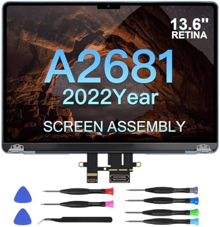 Replacement Screen for MacBook Air M2 A2681 2022 13.6" (EMC 4074) Full LCD Screen 2560x1664 Display Assembly (Starlight)
