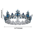 SWEETV Queen Crown for Women - Baroque Wedding Tiaras and Crowns, Jeweled Costume Tiara Princess Crown, Prom Birthday Party Halloween Hair Accessories,Blue