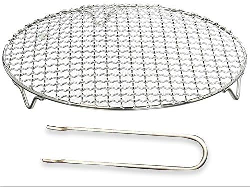 Round Barbecue Wire Rack Dia 8.5" Multi-Purpose Grill Cooling Rack BBQ Accessories Grill Net for Instant Pot/Pressure Cooker