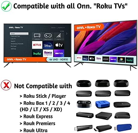 OEM Replacement Remote Control Compatible with All ONN. Roku TV Smart 4K Ultra HDTV 【Only Works with Onn. Roku TV, Not for Roku Stick and Roku Box】 (Netflix/Disney Plus/Apple TV+ / Hulu)