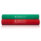 THERABAND FlexBar, Tennis Elbow Therapy Bar, Relieve Tendonitis Pain & Improve Grip Strength, Resistance Bar for Golfers Elbow & Tendinitis, Light-Medium, 2-Pack, RED/GREEN