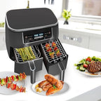 Ninja Dual Air Fryer Accessories, 2Pcs Air Fryer Rack, BBQ Rack with 4 Skewers, for Ninja Foodi DZ201 DZ401 and Ninja 8QT-10QT Air Fryers, 100 Paper Liners - 5Pcs Set
