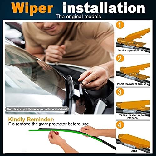 3 Wiper Blades Replacement for Ford Explorer 2011-2018 2019 2020 2021 2022 2023,Original Equipment Replacement Front and Rear Windshield Wiper Blade - Pinch Tab 26"/22"/11" (Set of 3)