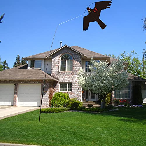 Flerigh Bird Hawk Flying Kite with Pole Crops Farm Protector Bird Scarer Flying Style C Kite Without Pole
