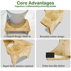 Bamboo Toilet Stool for Adults,7" Poop Stool for Bathroom, Toilet Potty Stool with Non-Slip Mat for Adults Children, Healthy Portable Toilet Potty Stool, Toilet Stool Squat Adult, Healthy Gifts