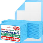 Chucks Pads Disposable Underpads 23x36 | [50 Pack] Incontinence Chux Pads Absorbent 3g SAP Fluff Protective Bed & Pee Pads for Babies, Kids, Adults & Elderly | Puppy Pads Large for Training Leak Proof