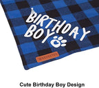 ADOGGYGO Dog Birthday Party Supplies, Multi Size Offered, Birthday Boy Dog Bandana, Dog Birthday Hat with Numbers for Large X-Large Dogs Pets (X-Large, Blue)