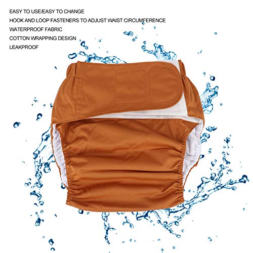 ZJchao Adult Cloth Diaper, Waterproof Adult Diaper Cover Washable Reusable Elderly Cloth Diapers Adult Pocket Nappy Cover Incontinence Nappies Underwear for Incontinence Men or Women