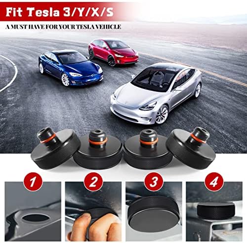 Chirano Lifting Jack Pad for Tesla Model 3/S/X/Y, 4 Pucks with Storage Case, Accessories for Tesla Vehicles 2013 to 2025