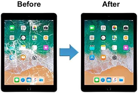 for iPad 6 (6th Gen 2018) A1893 A1954 Screen Replacement Glass Touch Digitizer Repair Kit with Home Button & Tools - Only for iPad 6 6th Generation (Black)