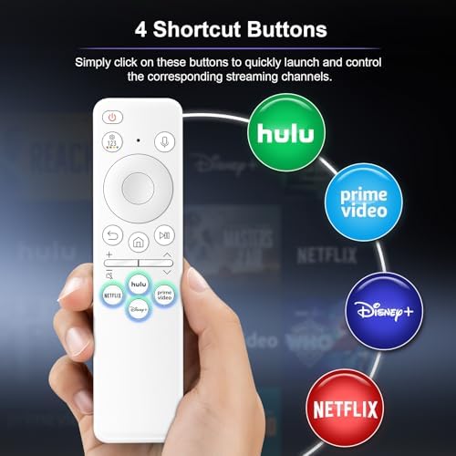 Voice Recharageable Remote for Samsung-Smart-TV-Remote-Control, Replacement Compatible for Samsung Frame QLED Crystal UHD Solar Smart TVs