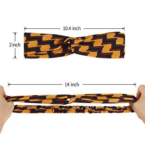16 Pcs Hairbands for Women, Boho Headbands, Vintage Head Bands, Floral Twisted Criss Cross Elastic Head Wrap Hair Accessories