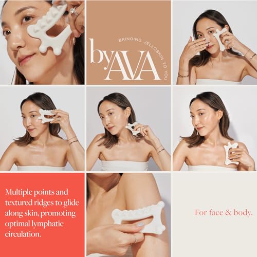 byAVA Gua Sha Jelloskin Lymphatic Drainage GuaSha Massage Tool - Ceramic gua sha Patented Design