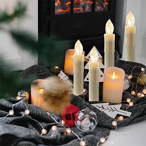 Gedengni Short Candlesticks LED Taper Candle, Remote Candle Sticks Battery Operated Chandelier Flameless Candles with Clip Flickering Warm White Lights for Wedding Party Baroque Chandelier,4inches