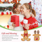 8 Pcs Christmas Gingerbread Man Diamond Coasters Kits with Holder DIY Diamond Art Coaster Non Slip Coaster for Adults Diamond Kits Supplies for Xmas Holiday Present