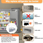 Upgraded Refrigerator Ice Bucket W11129522 Compatible with Whirlpool Ice Maker Replacement Parts W10564750 KitchenAid Removable Ice Bin 4545220 EAP12114487 PD00041826 PS12114487 Freezer Ice Container