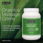 Bon Vital' Organica Massage Creme, Professional Massage Therapy Cream with Certified Organic Ingredients for Earth-Friendly & Relaxing Massage, Organic Jojoba Oil for Easy Glide, 1 Gal, Label may Vary