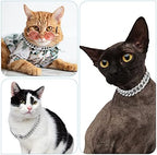Tallew Dog Chain Diamond Collar Walking Metal Chain Necklace with Secure Buckle Pet Cuban Style Collar Jewelry Accessories for Small Medium Large Dog Cats(22 Inch,Silver)