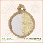 Almooni Natural Loofah Exfoliating Facial Scrubber, Made with Natural Egyptian Shower Loofah Sponge, Bath Shower Loofah Sponge for Women and Men, for Face That Gets You Clean - 6 Count (1 Pack)