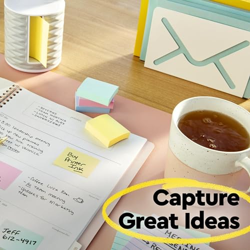 Post-it Notes, 12 Sticky Note Pads, 3 in. x 3 in., School Supplies and Office Products, Easy to Reposition Memo Pads Set, Great for Books and Paper, Canary Yellow