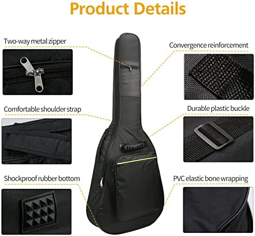 3pcs Guitar Accessories Kit, Guitar Gig Bag + Folding Guitar Stand + Adjustable Guitar Strap, for Acoustic Classical Guitar Bass Guitar