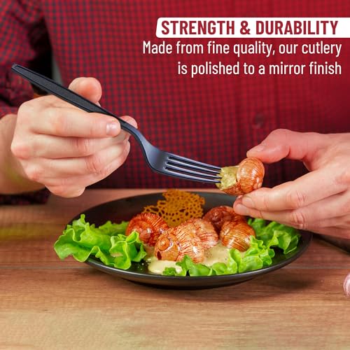 Individually Wrapped Plastic Forks 500 Pcs- Black Medium Weight - Ideal for House Party, Backyard BBQ, Picnic, Home, Use.……