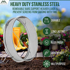 MOPALO 12" Soil Sieve Set with 4 Interchangeable Mesh Screens 1mm, 3mm, 5mm, 7mm - Stainless Steel Metal Riddle Garden Sifter for Rocks, Seeds, Dirt, Compost and Potting Soil