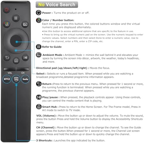 Universal for Samsung Smart TV Remote Control,Replacement for Samsung TV Remote【Pack of 2】