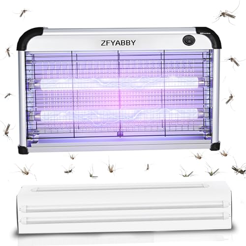 Zfyabby Electric Bug Zapper, 3500 Volt Powerful Flying Insect Mosquito Flies Killer 20W Blue UV Light Attract, Bug Zapper, Fly Zapper, Mosquito Killer-Plug-in Pest Control Machine for Moth