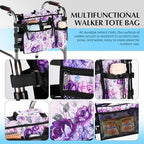 Walker Accessories for Folding Walker Double Sided Walker Bag with Cup holer Organizer Pouch Storage Tote for Rollator Carrying