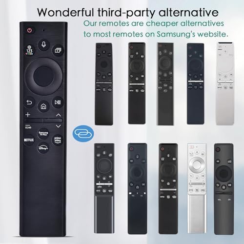 Voice Remote Replacement for Samsung Smart TV, BN59-01385A Compatible for All Samsung Smart TVs (4k 8K Ultra HD Neo QLED, LED) with Voice Function, and Smart Curved Frame, with 4 Shortcut Buttons