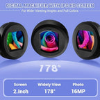 Digital Magnifier 100X Handheld Magnifying Glass with 2inch IPS Screen, White &Purple Light and Camera Function for Insects Stamps Coins Jewelry-(32GB TF Card Included, Mac/Windows Compatible)