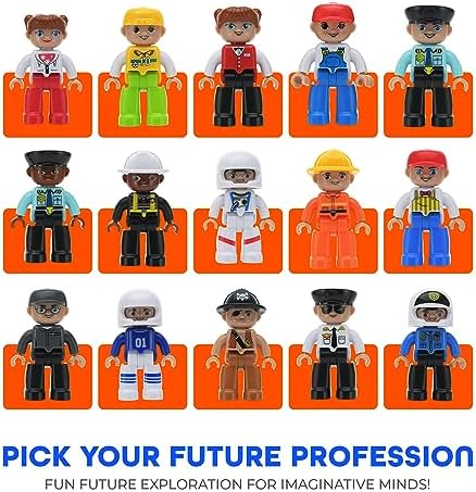 Playmags Large Magnetic Figures Community Set of 15 Pieces – 3” Play People Perfect for Magnetic Toys Building Blocks - STEM Learning Toys for Kids – Magnet Tiles Expansion Accessories Pack