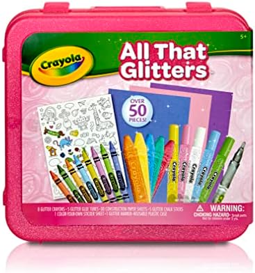 Crayola All That Glitters Art Case (50+pcs), Glitter Crayons & Coloring Supplies, Kids Art Set, Gifts for Girls & Boys, Ages 5+