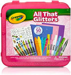 Crayola All That Glitters Art Case (50+pcs), Glitter Crayons & Coloring Supplies, Kids Art Set, Gifts for Girls & Boys, Ages 5+