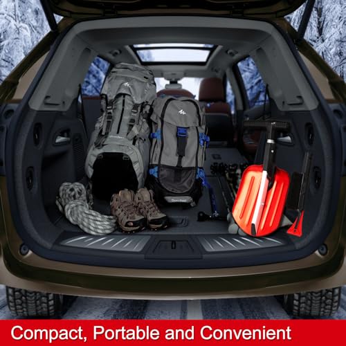SnowPro 4-in-1 Snow Shovel for Car, Fast Telescoping Design for Emergency Snow Removal - Compact Snow Shovel Kit with Gloves, Snow Brush and Ice Scraper-Collapsible and Portable Utility Shovel