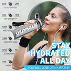Water Bottle, 32 oz Motivational Water Bottles with Time Marker-Tritan & BPA Free, Sports Water Bottle with Time to Drink & Strap, Wide Mouth, Leakproof -Gift for Christmas Gym Fitness & Outdoor