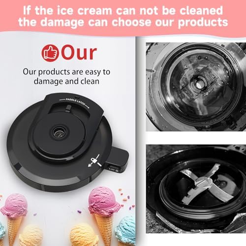Compatible Lid for Ninja Ice Cream Maker NC301 Series, Ice Cream Replacement Lid, Replacement Parts Accessories Compatible with NinjaNC299AMZ/NC301/NC300/NC201/NC101 Series (NO Paddle)