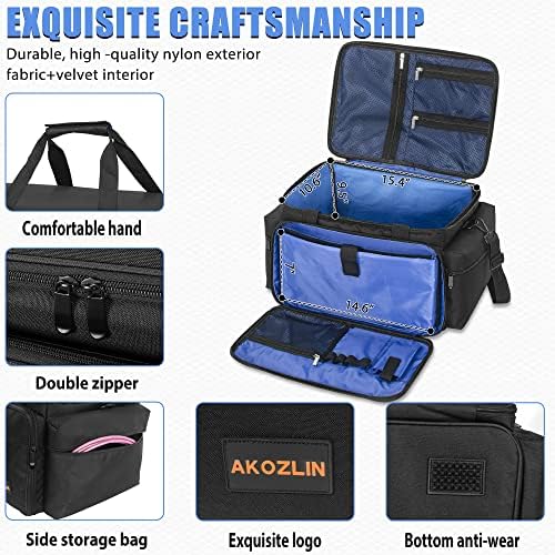 AKOZLIN Cable File Bag DJ Gig Bag Cord Organizer Case with Detachable Dividers for Laptop,DJ Gear, Sound Instrument and Music Equipment Accessories