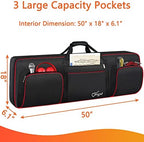 SNIGJAT 76 Key Keyboard Case Soft (Interior: 48.4"x 18"x6.1"), Padded Piano Case with Handle and Adjustable Shoulder Straps, Keyboard Gig Bag with 3 Pockets for Instrument Parts and Accessories