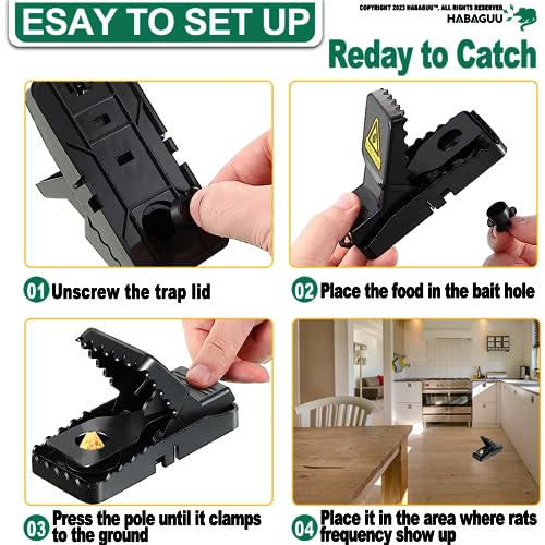 Large Rat Traps, Excellent Traps for Gophers, Mouse Traps Indoor Outdoor, Snap Traps That Work, Quick Effective Sanitary Safe, Snap Trap for Trapping Against Mouse, Chipmunk