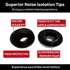 Memory Foam Earbud Tips - Premium Noise Isolation, Replacement Foam Ear Tips, 10 Pack for Airpods Pro (SFAIR Medium, Black)