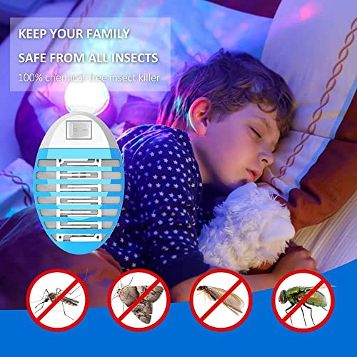 4 Packs Indoor Bug Zapper, Fly Trap for Indoors, Mosquitos Zapper, Electronic Mosquitoes Killer, Mosquito Zapper with LED Lights for Living Room, Home, Kitchen, Bedroom, Baby Room, Office