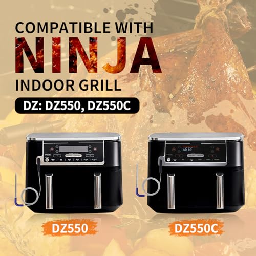 Smart Thermometer Probe Compatible with Ninja DZ550/DZ550C Foodi 10 Quart 6-in-1 Smart XL 2-Basket Air Fryer, Temperature Meat Probe Replacement for Ninja Indoor Air Fryer Accessories,1-Pack