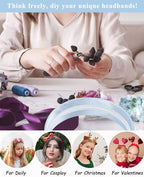 Wecoe Baby Blue Headband 1.6 Inch Wide Silk Satin Headband Women Non Slip Fashion Plain Head Band Solid Hair Band DIY Holiday Hair Accessories for Women Girls Diademas Para Mujer Gifts