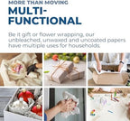 Over 800 Sheets of Blank Packing Paper in Bulk | Approx. 20 lb. Newsprint/Newspaper Moving Essentials and Supplies | Great for Wrapping Fragile Items, Other Materials, Accessories like Dishes, Glasses